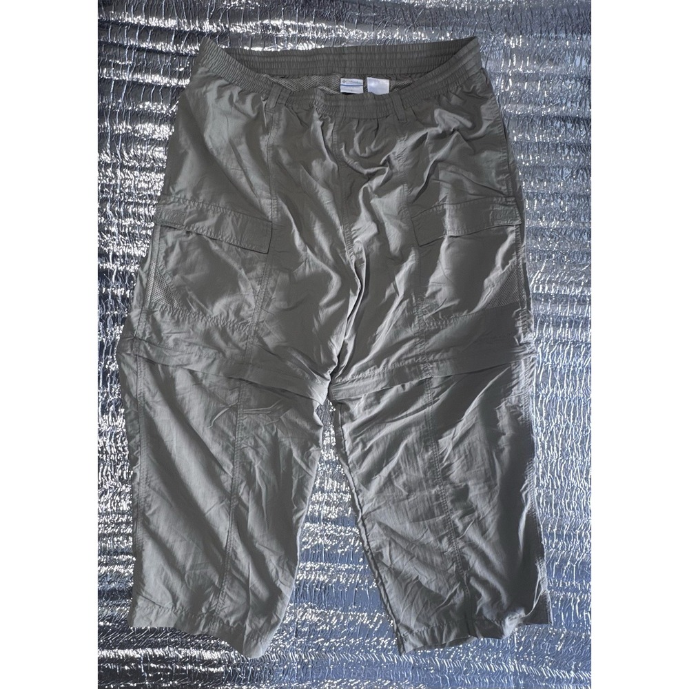 Columbia PFG Omni-Shade Mens Cargo Fishing Pants Khaki Tan Large 34L FM 8053